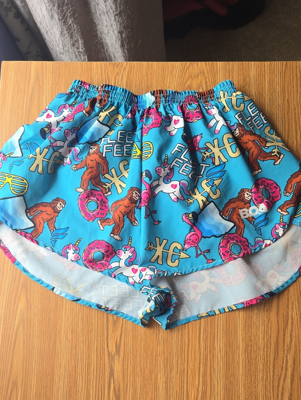 BOA USA 3 Inch Split Shorts With Bigfoot, Flamingos, Donuts, And Unicorns